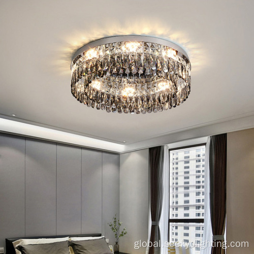 Modern Led Ceiling Lamp Smokey Crystal Pendant Luxury Modern Ceiling Lamp Manufactory